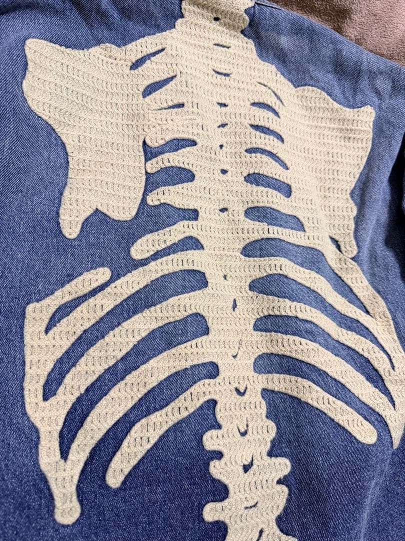 90s MOTO KROSS スケルトン スカジャン デニムジャケット Gジャン