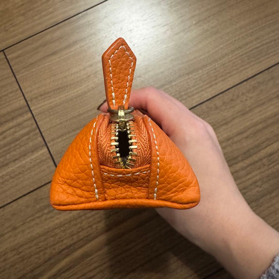 【美品】ボナペンチュラ オレンジ　レザーペンケース