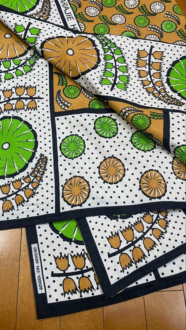 アフリカ布 ハンドメイド 裏生地加工あり 布地