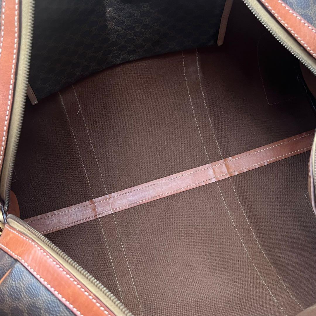 セリーヌ✨ヴィンテージ ✨マカダム ボストンバッグ ブラウン レザー PVC