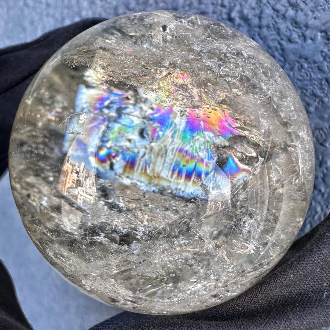 【金運·商売❗️ 】別格高級品❗️シトリン黄水晶 丸玉レインボー☆天然石A1386