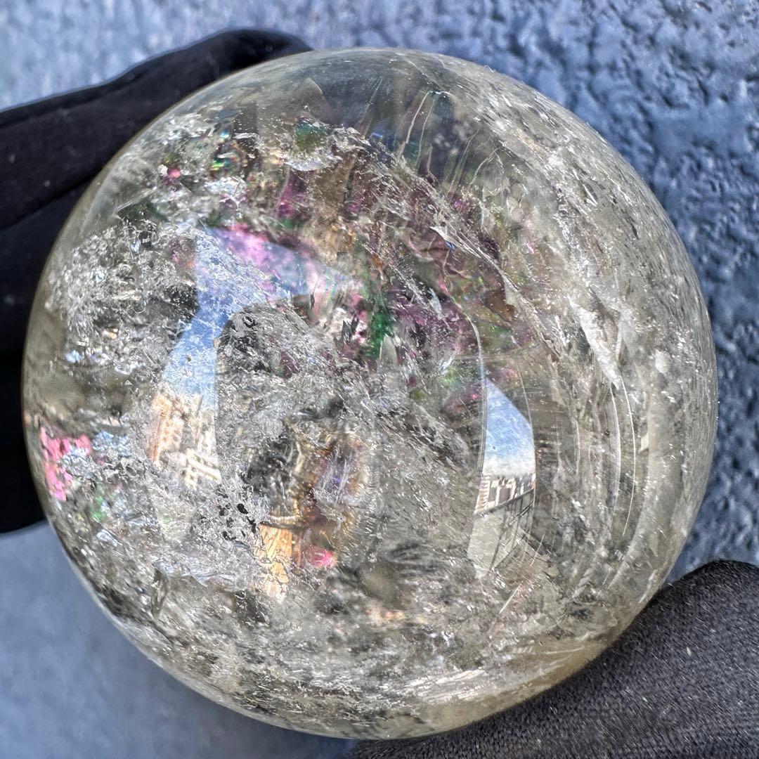 【金運·商売❗️ 】別格高級品❗️シトリン黄水晶 丸玉レインボー☆天然石A1386