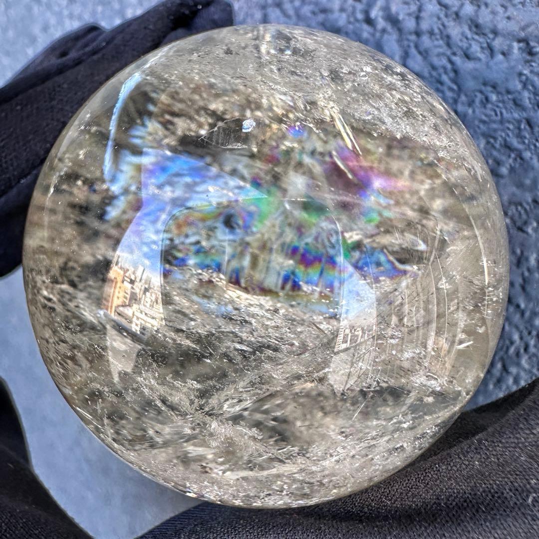 【金運·商売❗️ 】別格高級品❗️シトリン黄水晶 丸玉レインボー☆天然石A1386