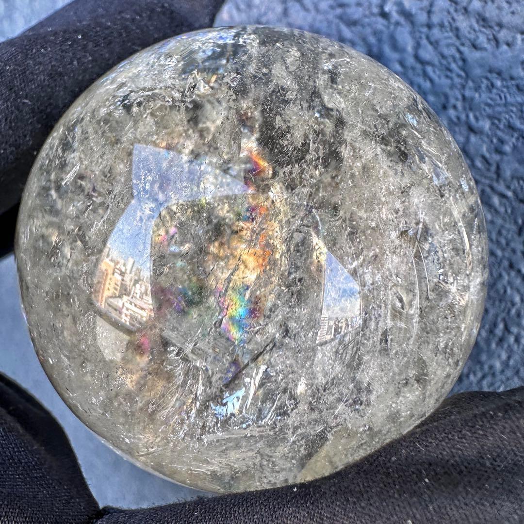【金運·商売❗️ 】別格高級品❗️シトリン黄水晶 丸玉レインボー☆天然石A1386
