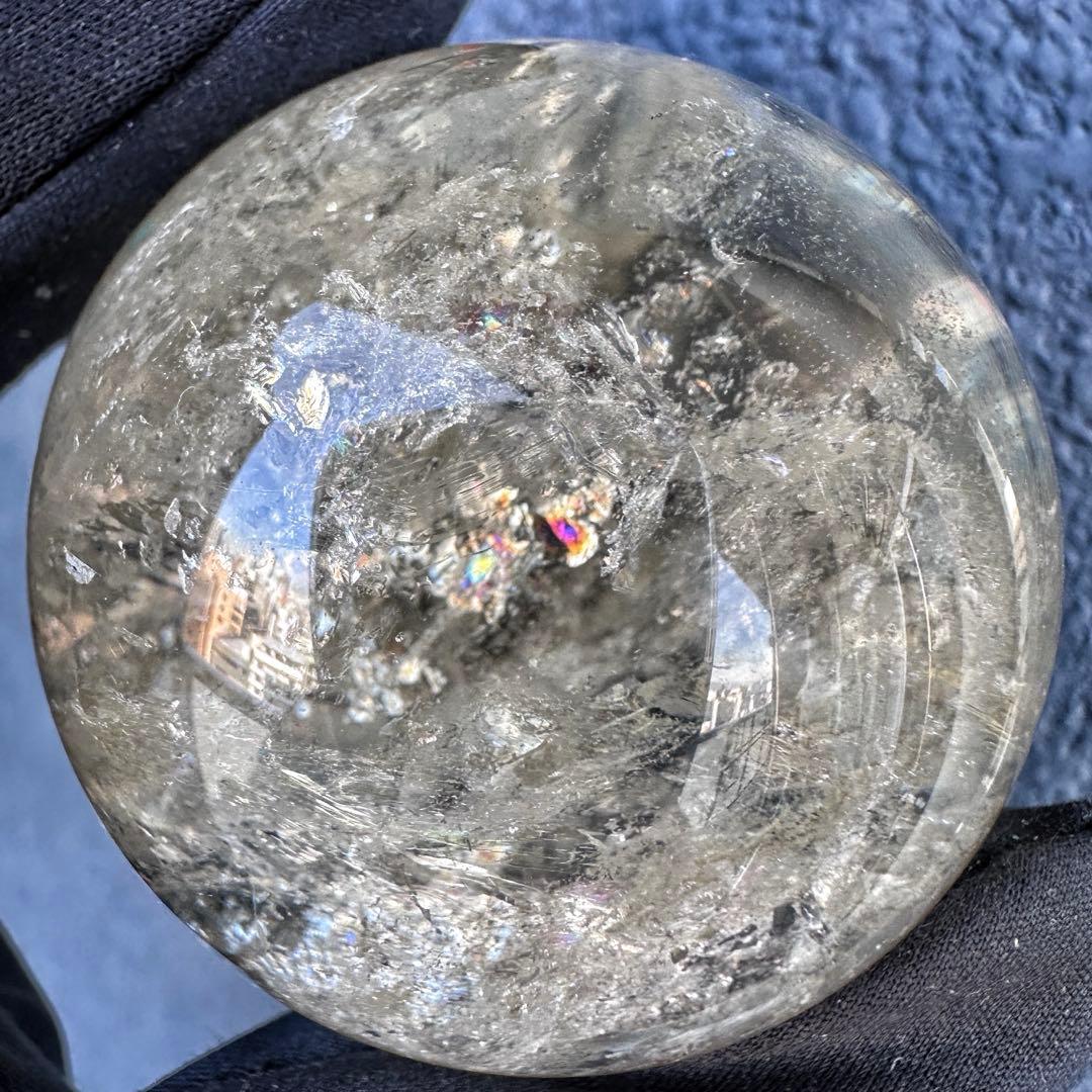 【金運·商売❗️ 】別格高級品❗️シトリン黄水晶 丸玉レインボー☆天然石A1386