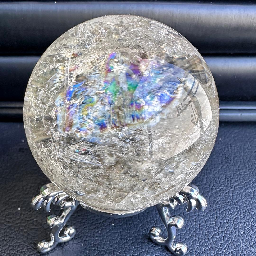 【金運·商売❗️ 】別格高級品❗️シトリン黄水晶 丸玉レインボー☆天然石A1386