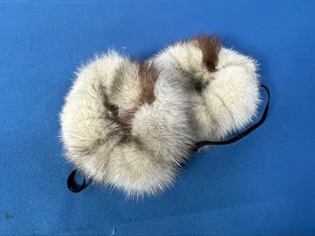 【毛皮】耳当て　ミンク混合使用　ドーナツ型　会話快適　ゴム交換式 r7m5