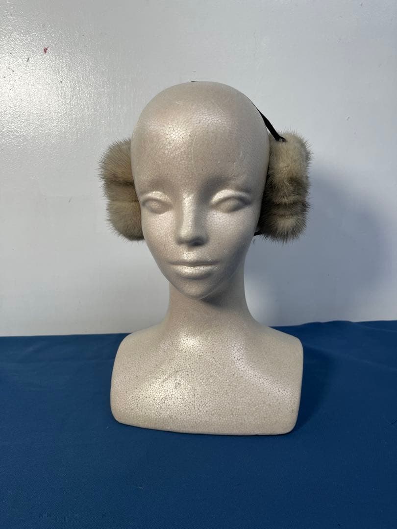 【毛皮】耳当て　ミンク混合使用　ドーナツ型　会話快適　ゴム交換式 r7m5