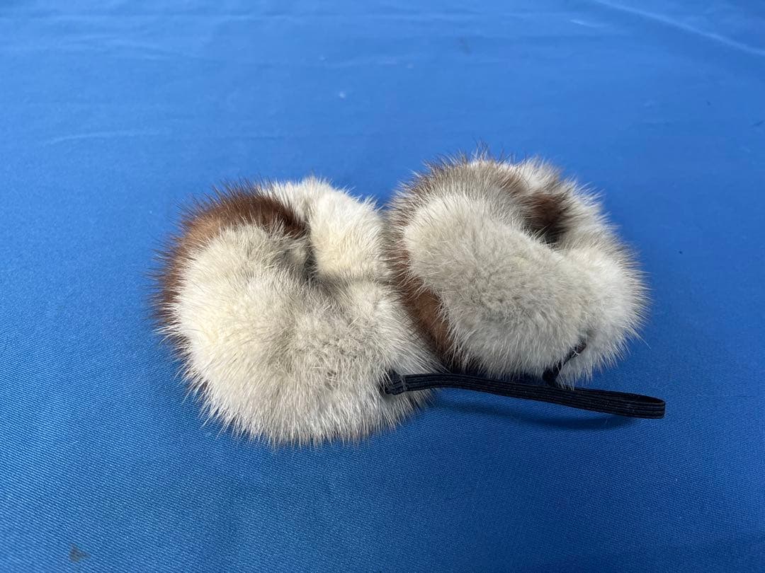 【毛皮】耳当て　ミンク混合使用　ドーナツ型　会話快適　ゴム交換式 r7m5