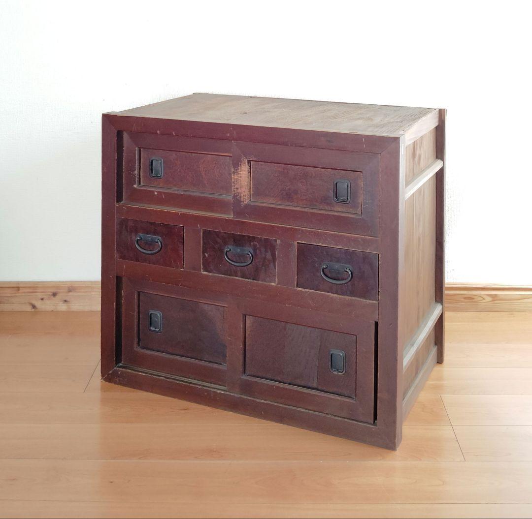 箪笥　渋い水屋 古家具 収納棚 水屋箪笥風