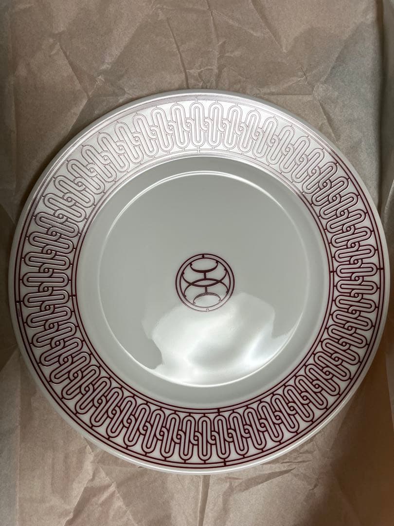 新品未使用　エルメスHERMES デザートプレート 〈Hデコ〉レッド　2枚セット