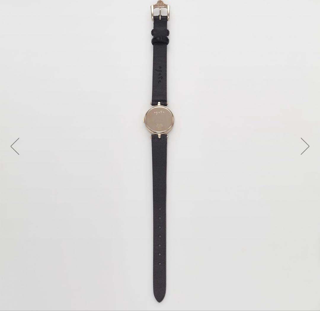 ミモザ ！アガット　agete ラウンドフェイス革ベルトウォッチ　時計