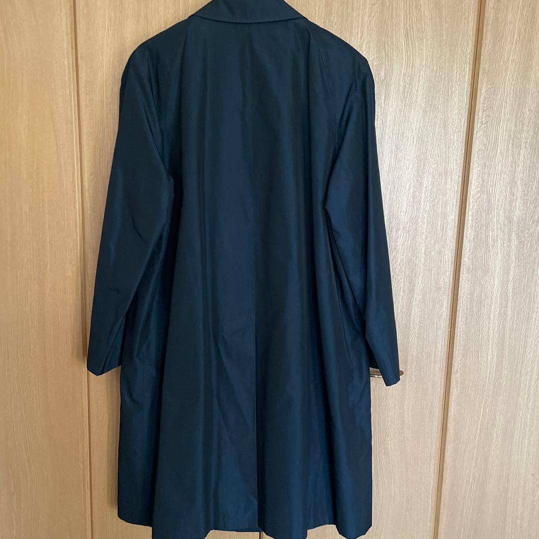 LANVIN ネイビー ステンカラーコート L ウール　シルク