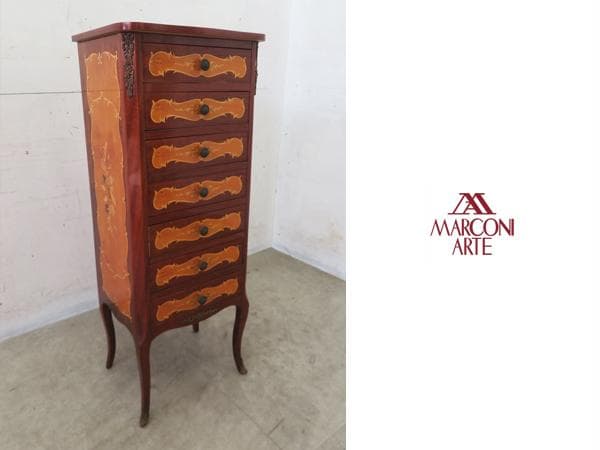 美品■イタリア最高峰■マルコーニアルテ■象嵌■7段チェスト■猫脚■伝統工芸■希少
