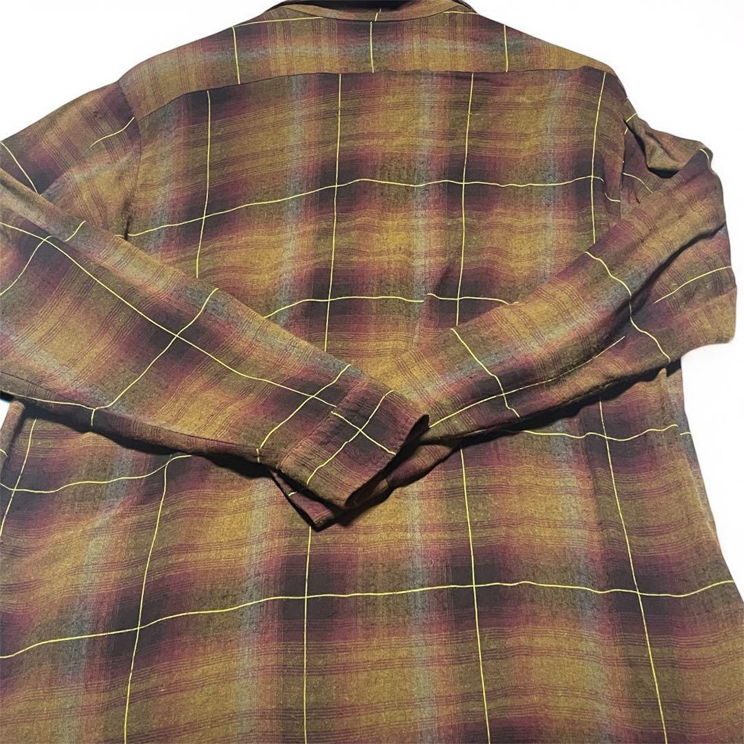 【好配色】希少60’s USA製オンブレネルシャツ茶 レーヨンL Box型 美品