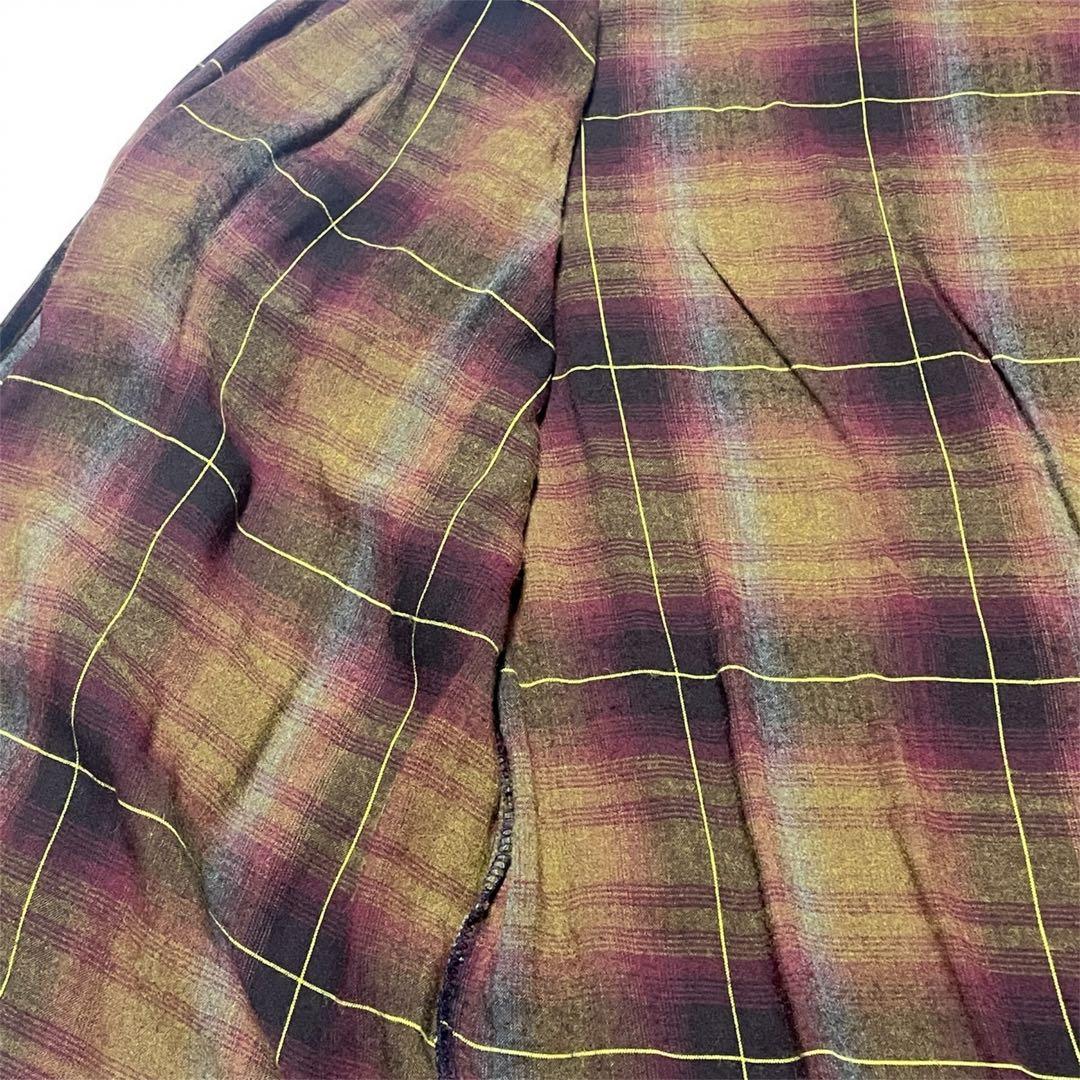 【好配色】希少60’s USA製オンブレネルシャツ茶 レーヨンL Box型 美品