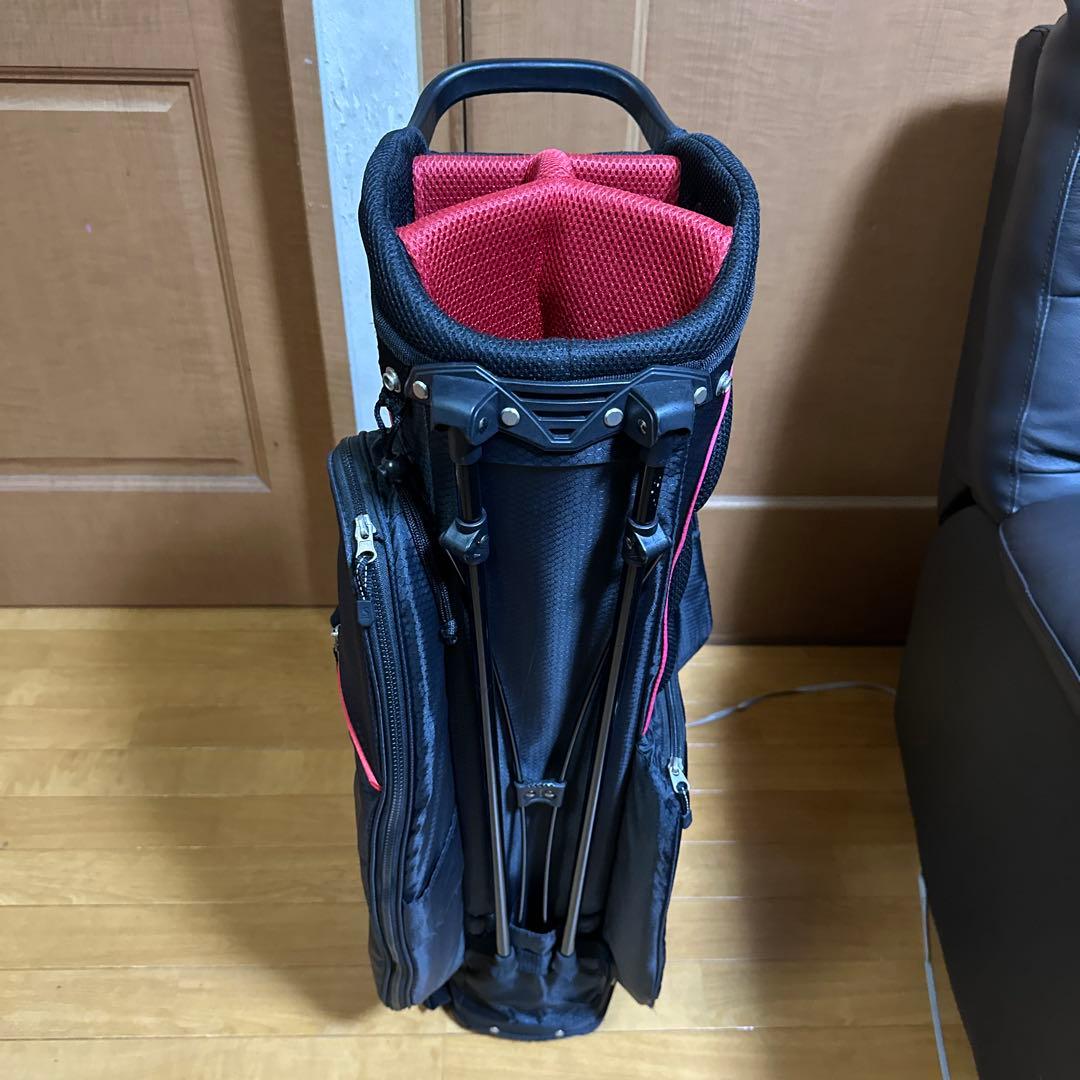 スリクソンスタンド式キャディバッグ9型フード付き＆ゴルフバッグセット品