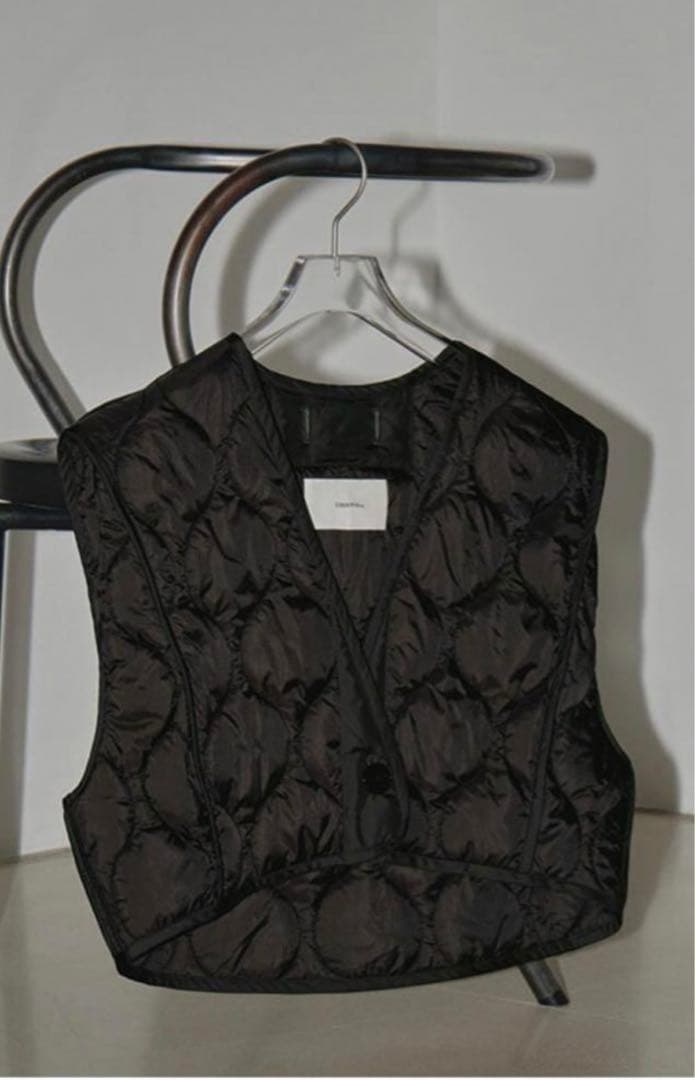 todayful キルティング ショート ベスト ブラック