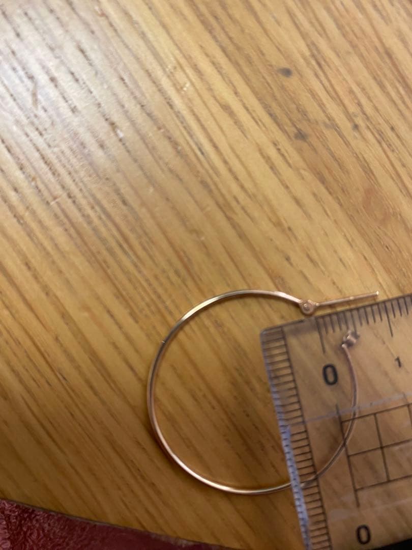 はる フープピアス K10 地金　アガット風