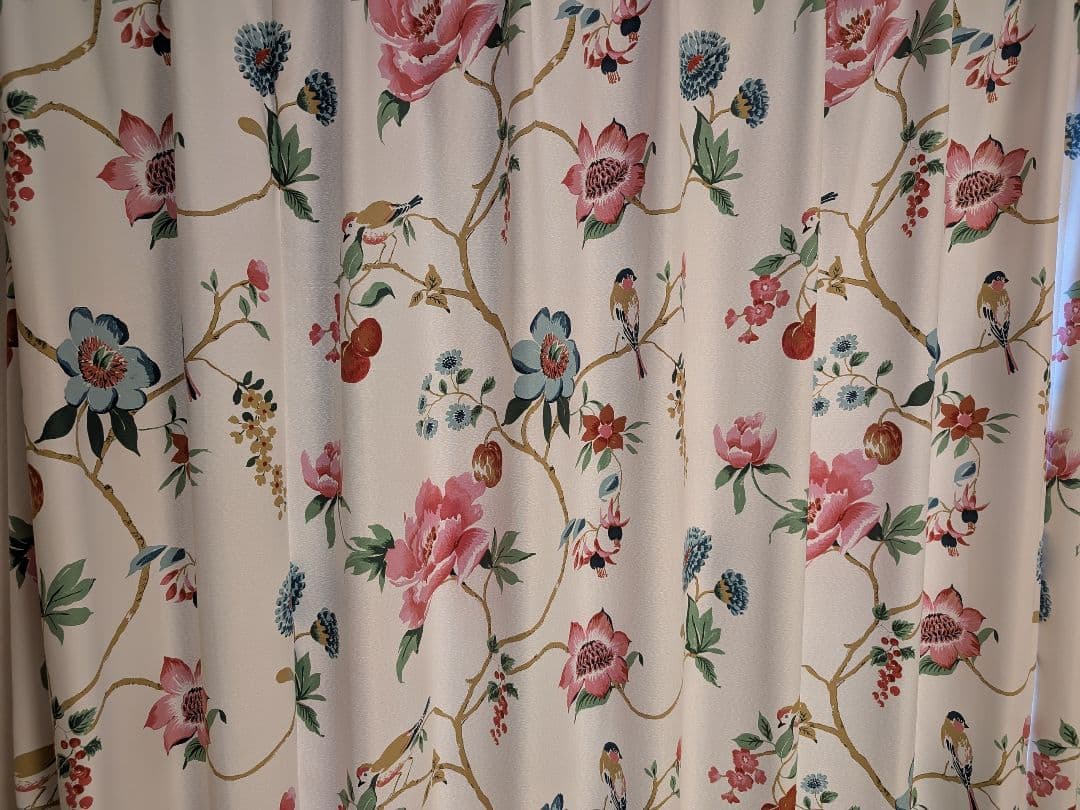 花柄ドレープカーテン 4枚組