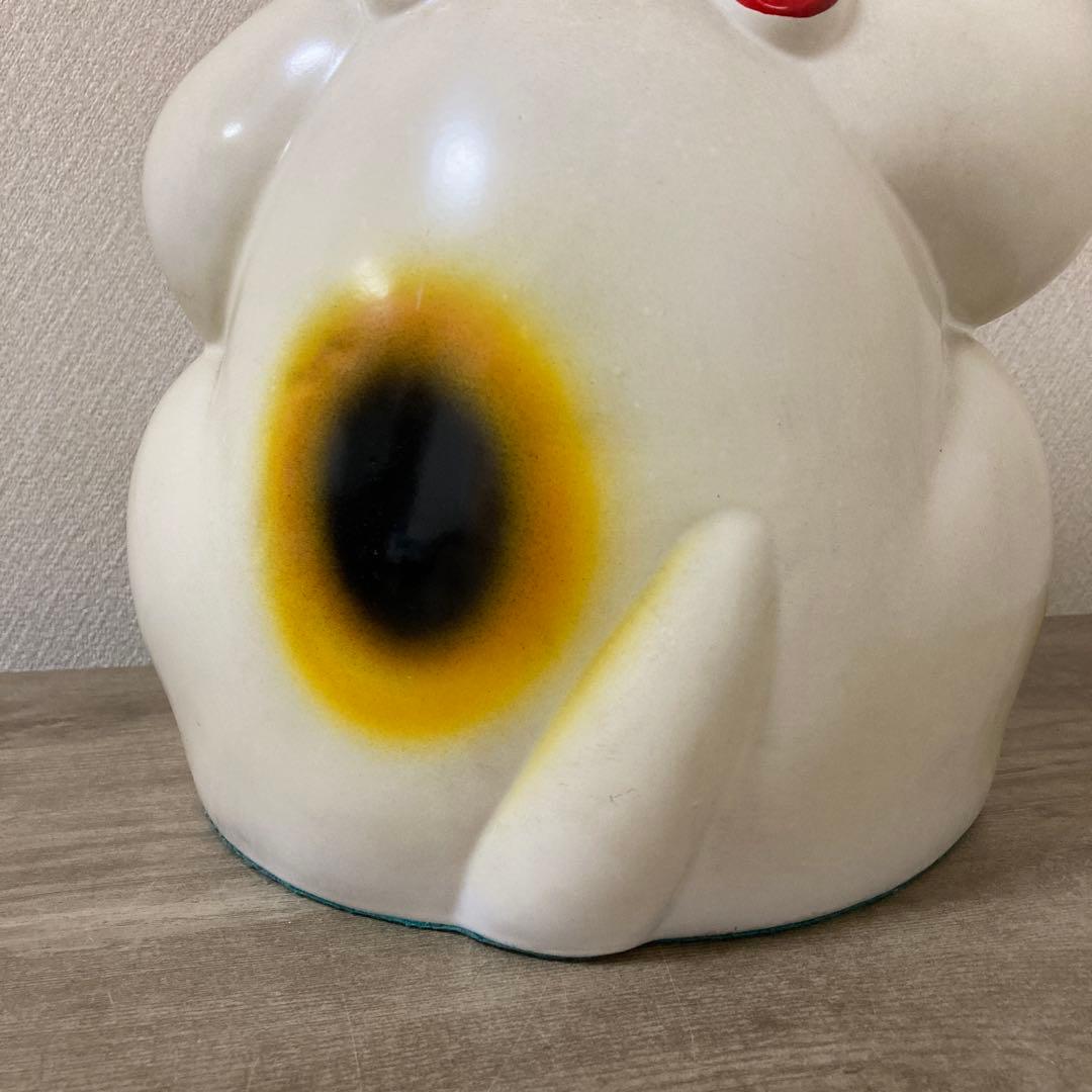 ・特大　古い招き猫　招福置物　貯金箱　千万両縁起物〈検 常滑焼　七福神　薬師窯