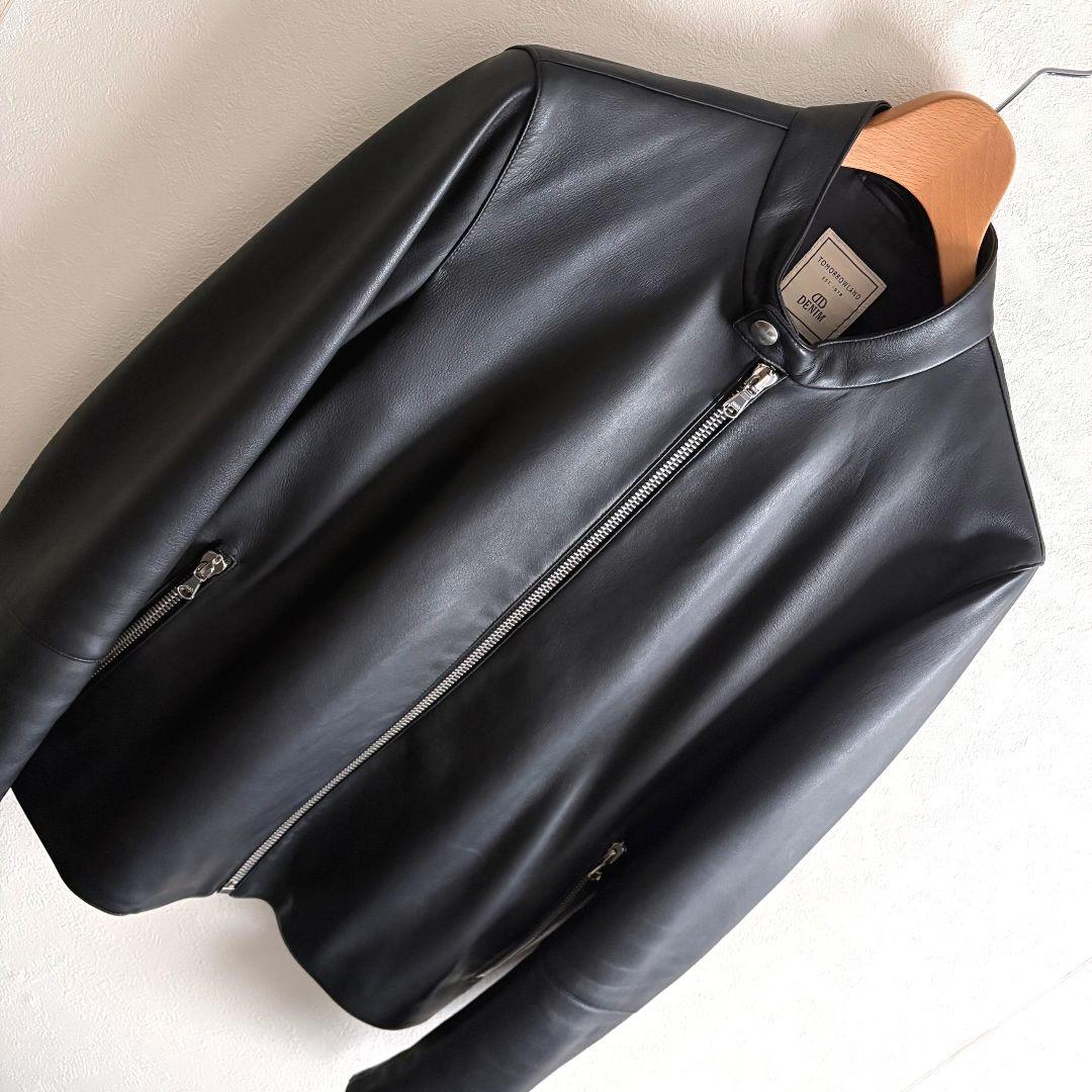 DENIM × TOMORROWLAND ラムレザーシングルライダースジャケット