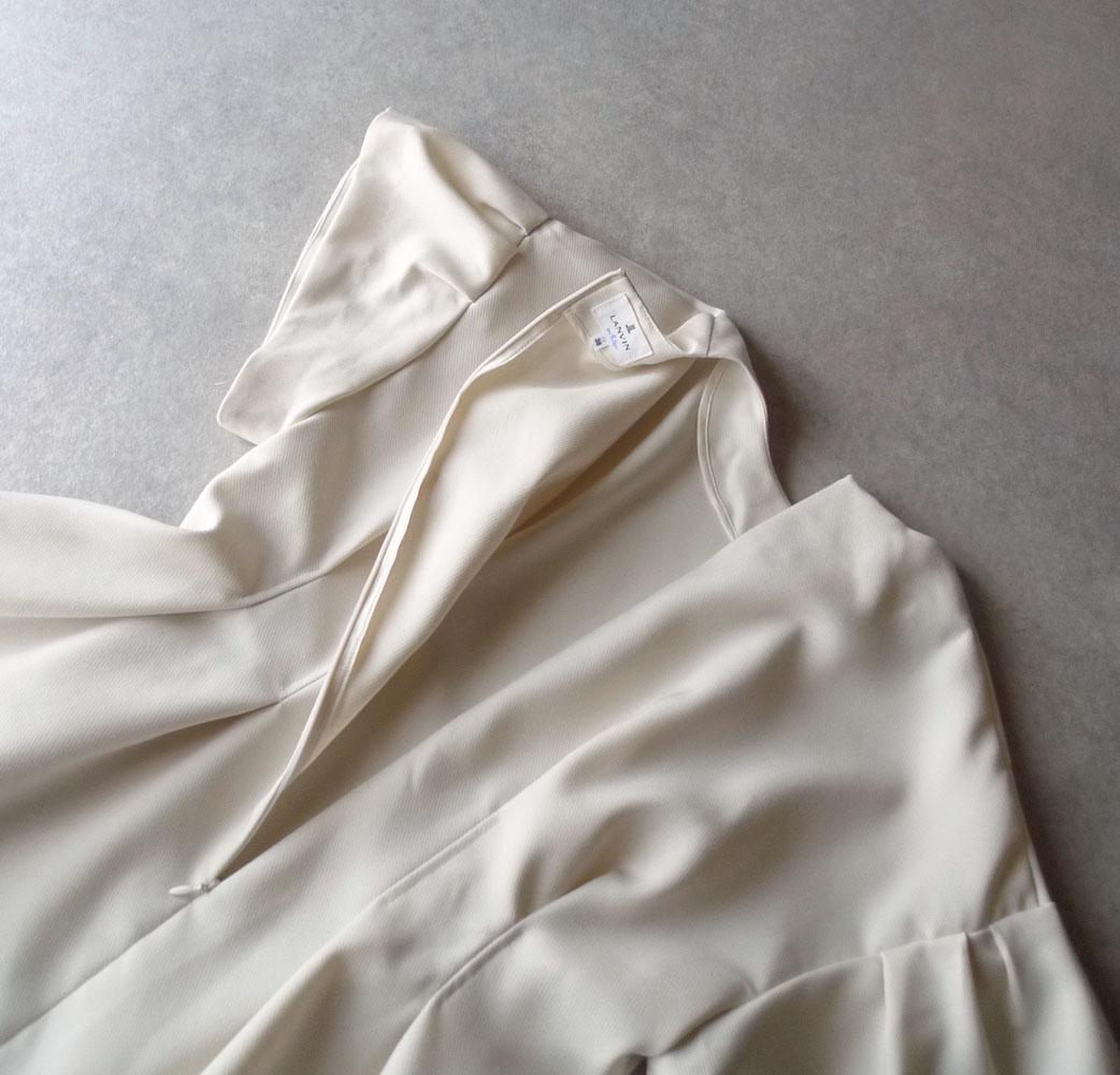 美品 ランバンオンブルー 2万 ペプラムブラウス ホワイト ギャザーブラウス