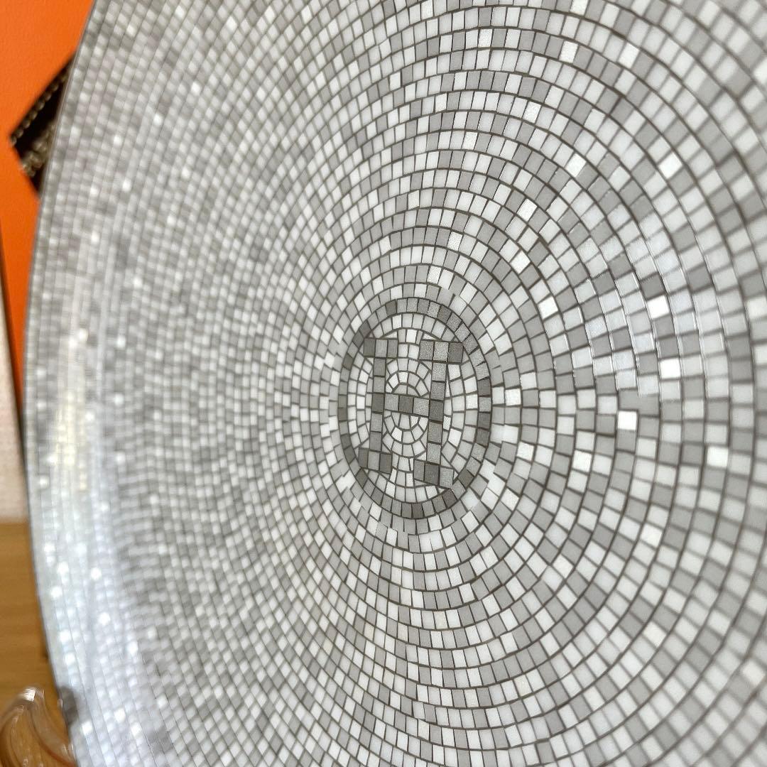 【新品　ギフト包装】エルメス モザイク プラチナ パンプレート　16cm