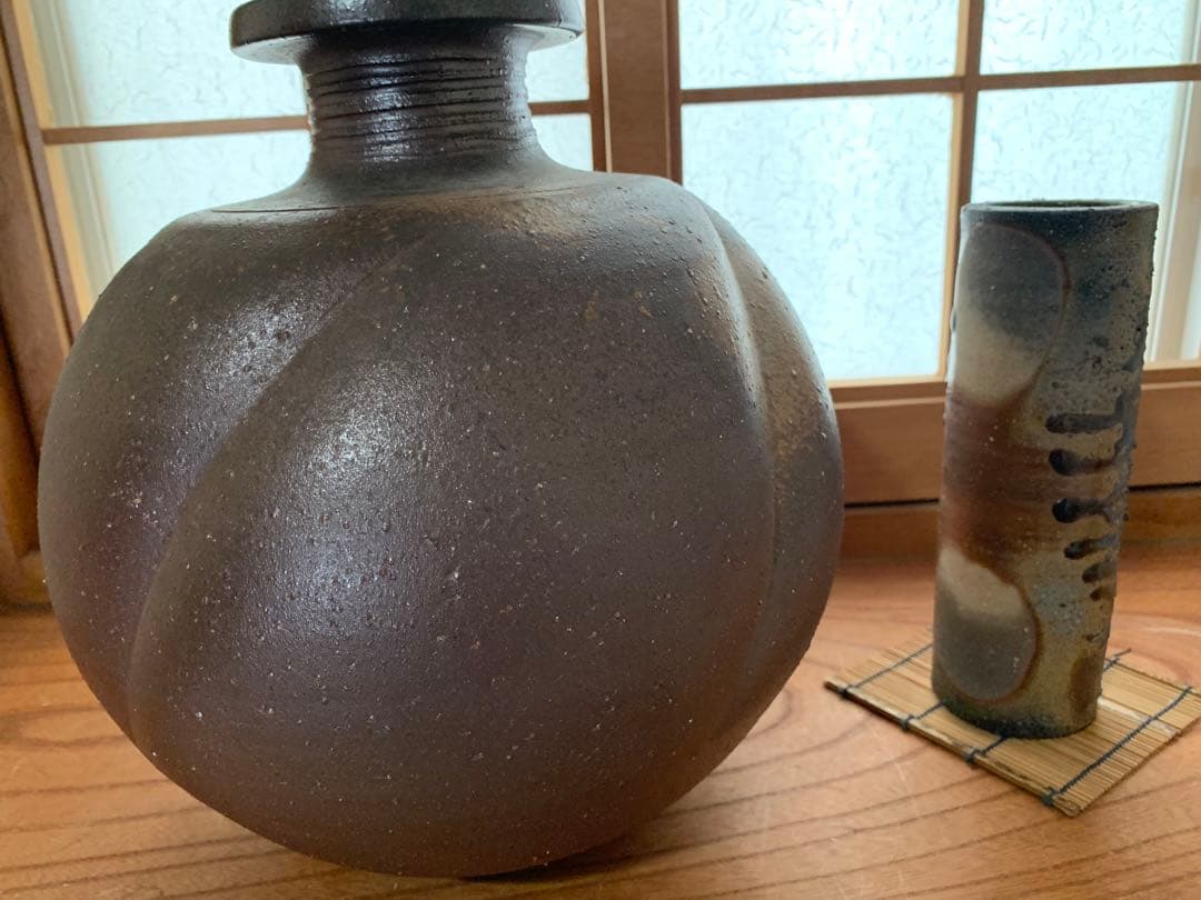 備前焼　壺　花瓶　陶芸　焼物　2点セット