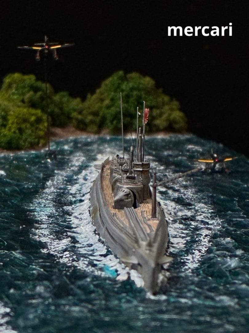 1／700 日本海軍潜水艦 伊400 & 搭載機青嵐 洋上ジオラマ仕上