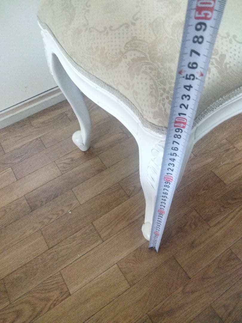 アンティーク調 ホワイト 猫脚 スツール ベンチ オットマン