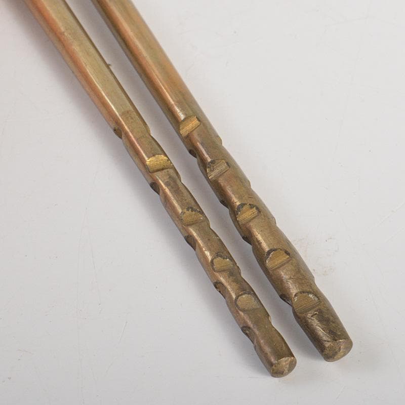 茶道具　下間庄兵衛造　銅製　御飾　火箸　共箱　C　6199