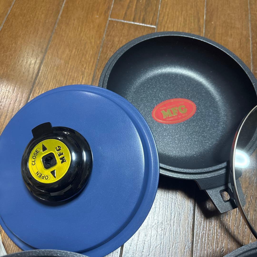 MFG SR 専用クッキングヒーター専用鍋　鍋とフライパン、ガラスとアルミ蓋