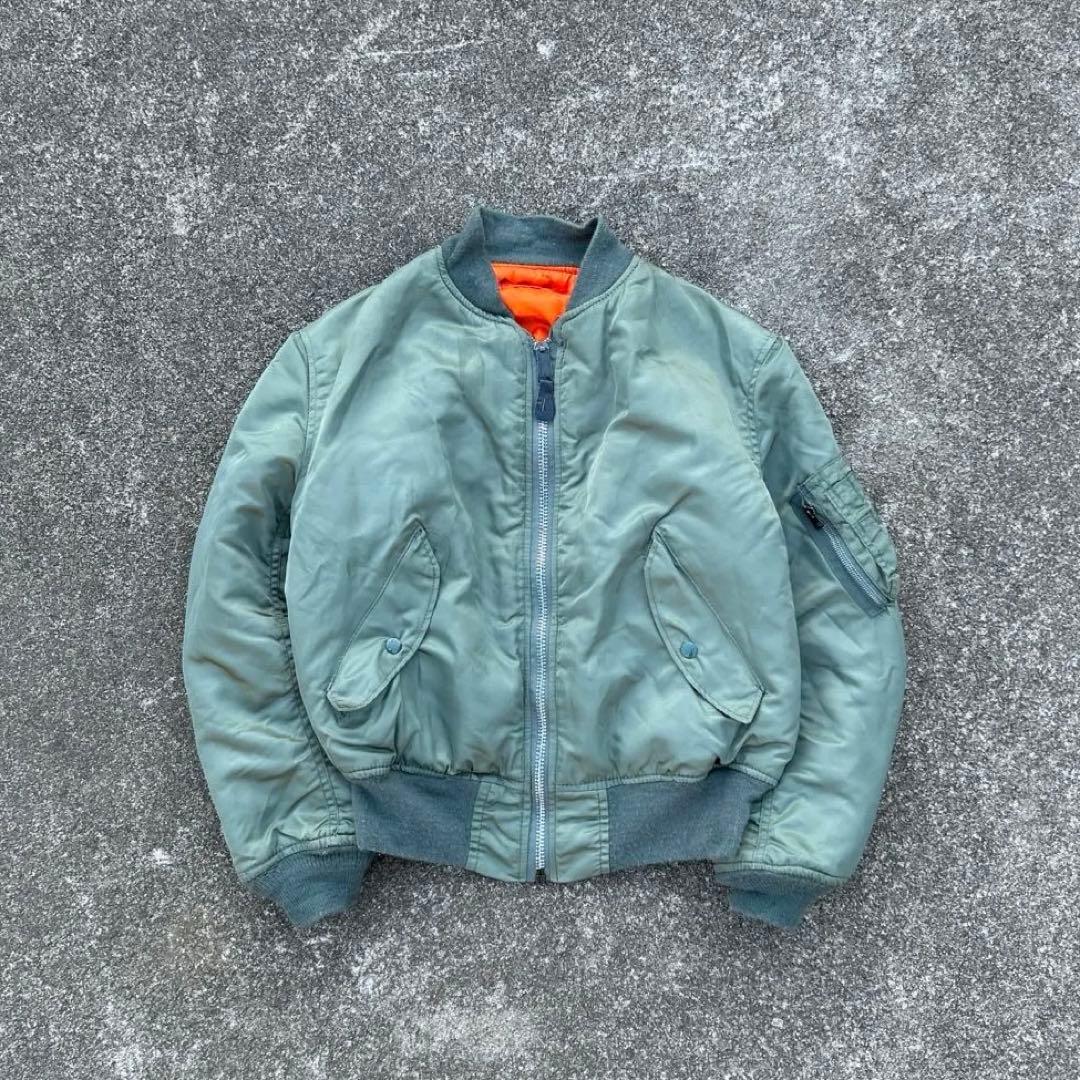 90s ALPHA MA-1 flight jaket USA製　短丈　古着