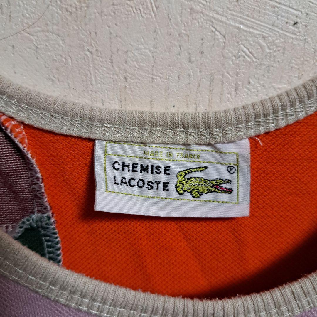 希少　70s　ラコステ　フランス製　刺繍ロゴ　パッチワーク　タンクトップ