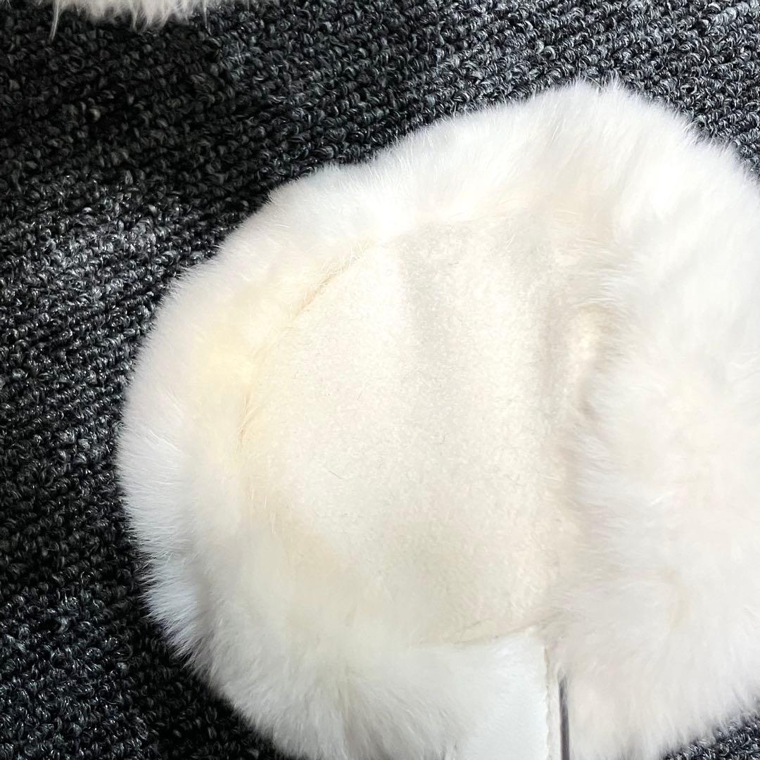 グッチ［イヤーマフ］シマ　GG　レザー　ファー　紐付き　モコモコ　耳あて