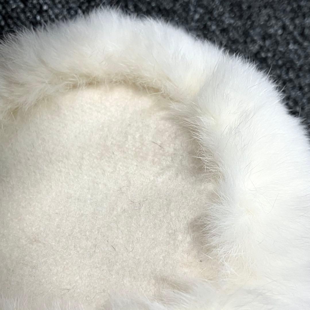 グッチ［イヤーマフ］シマ　GG　レザー　ファー　紐付き　モコモコ　耳あて