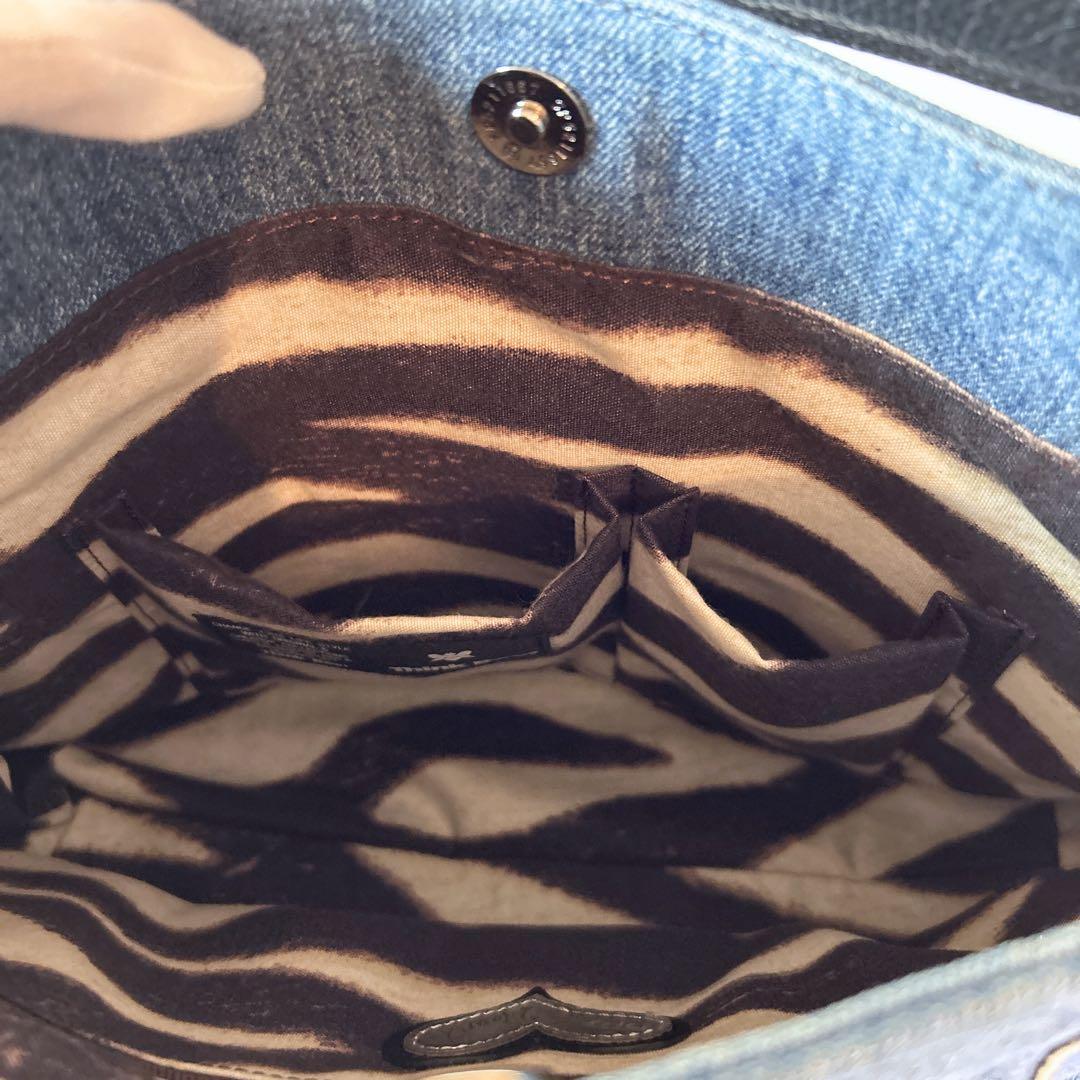 美品 シンクビー ワンショルダーバッグ スプマンテブルー デニム ハート