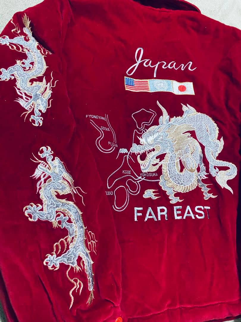 90s 美品 CORSAIRE 別珍 龍 日本限定 スカジャン vintage