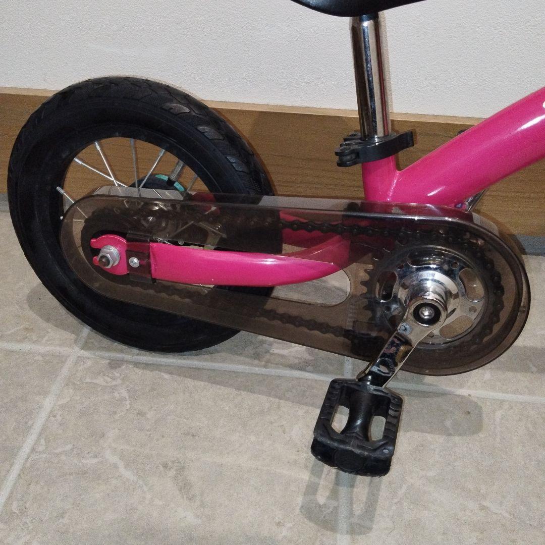 【ほぼ未使用】へんしんバイク2 12インチ ピンク スタンド付