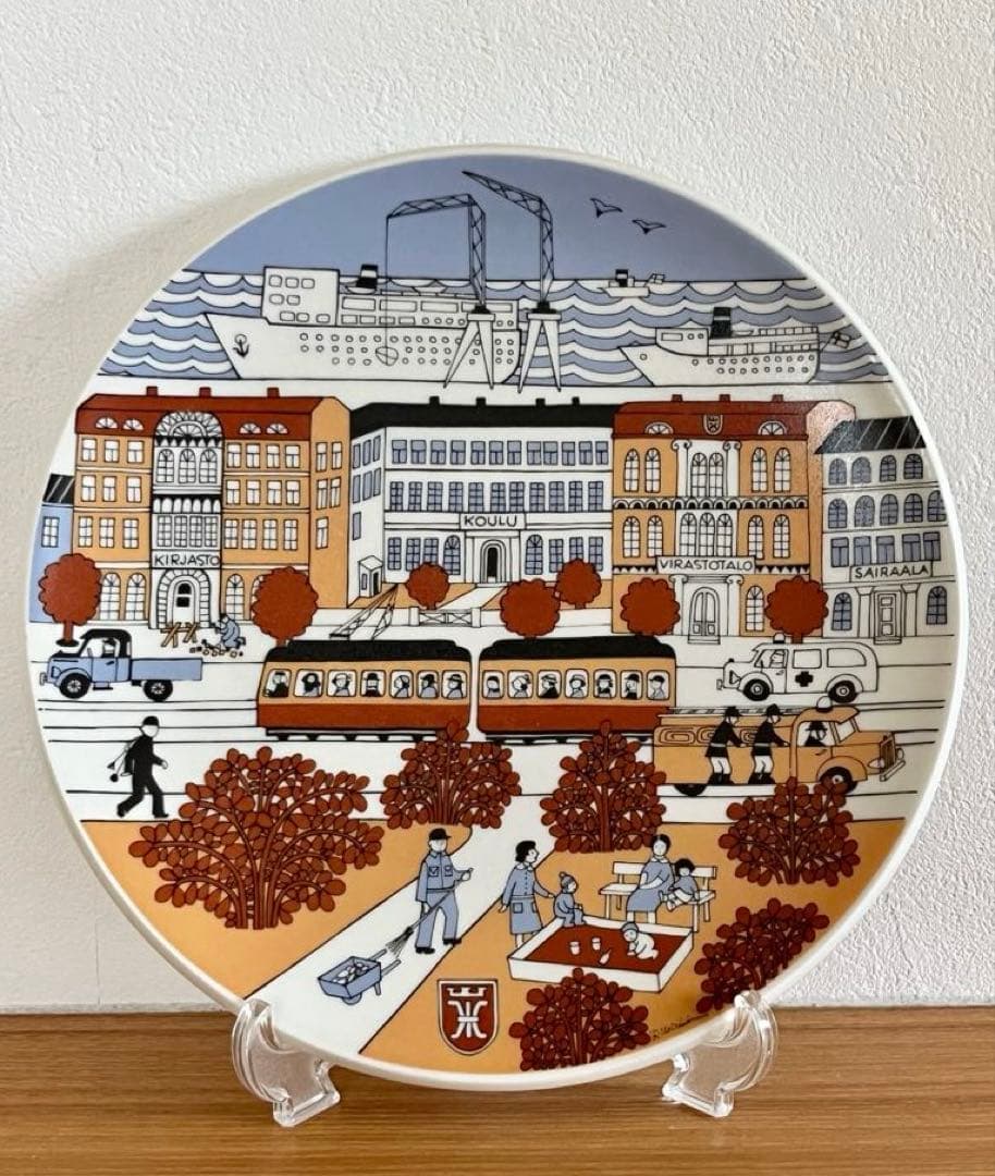 【別注品】ARABIA ウオシッキネン KTV(地方自治体労働者組合)プレート