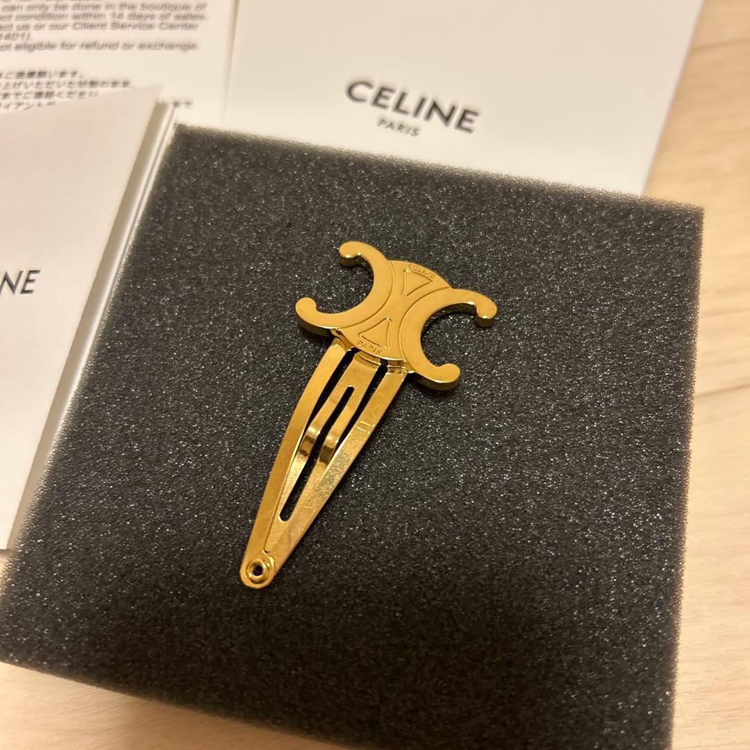 CELINE セリーヌ ゴールド ヘアピン スナップ ヘアクリップ