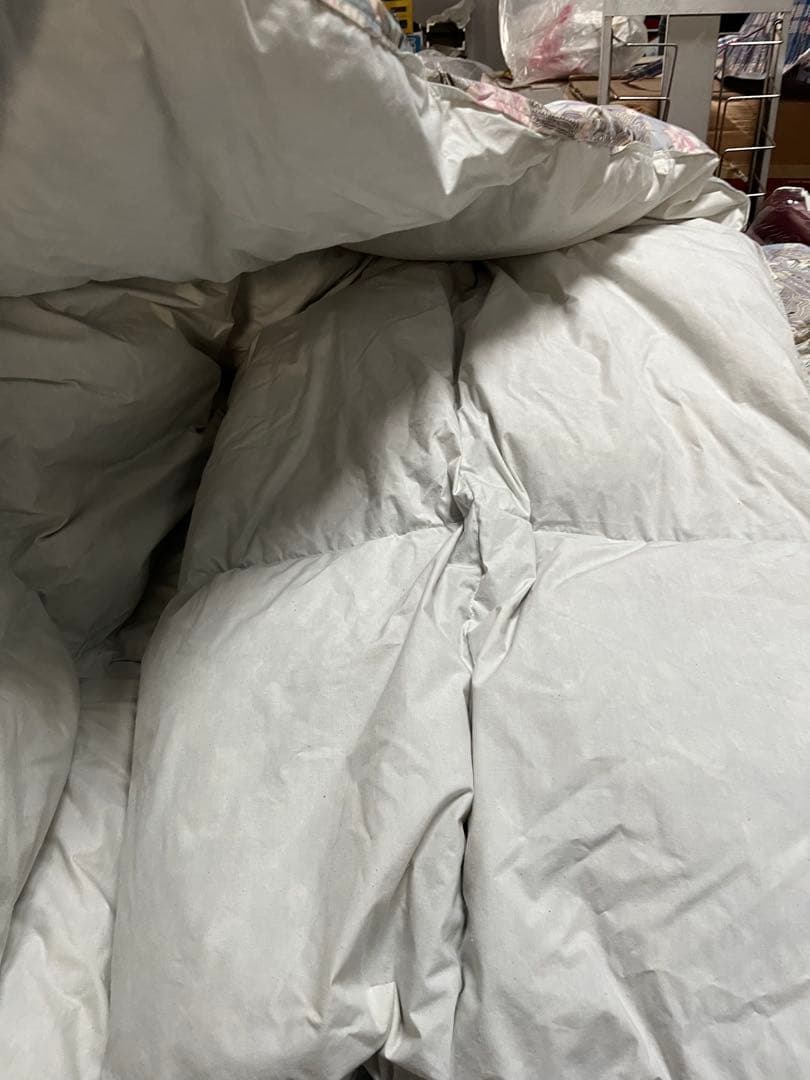 羽毛掛け布団 青系 花柄　スモールフェザー90% 1.6キロ