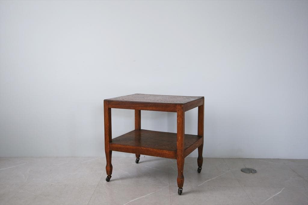 英国アンティーク木製キッチンワゴン/トロリー/サイドテーブル机(91-231)