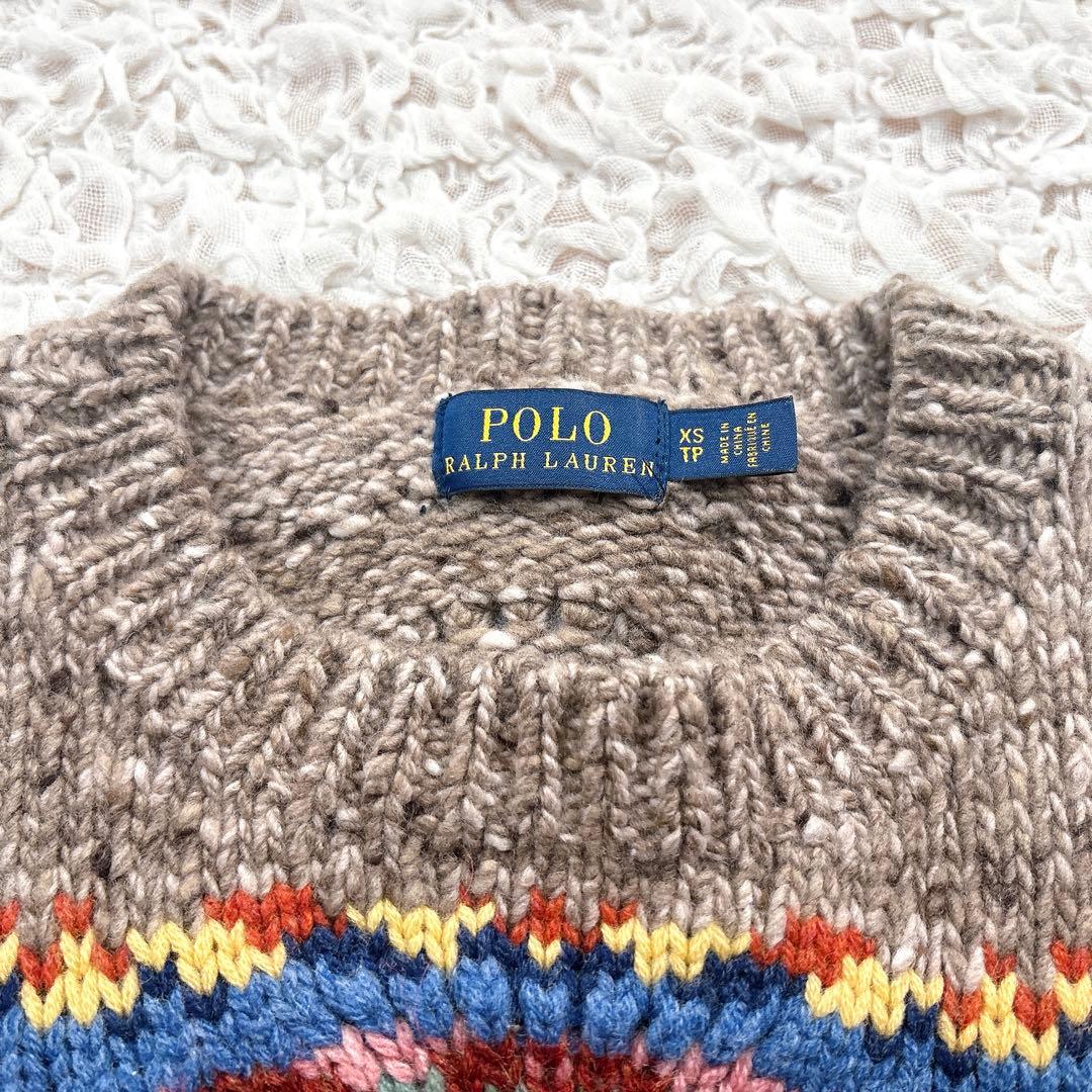 ポロラルフローレン カシミヤ混 フェアアイルニット セーター XS スカラップ
