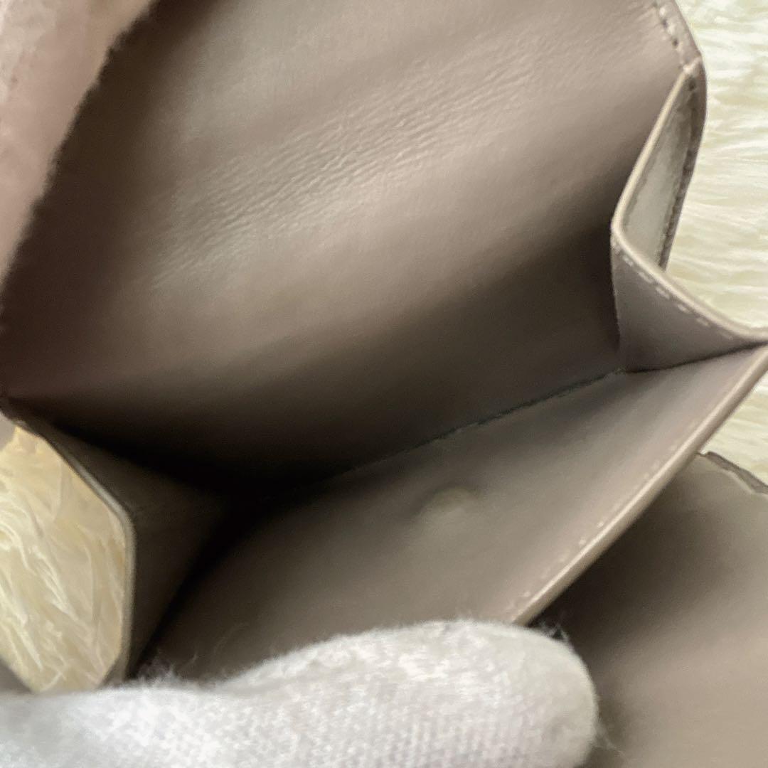 美品✨️CELINE 二つ折り財布 スモールストラップウォレット グレージュ 水色