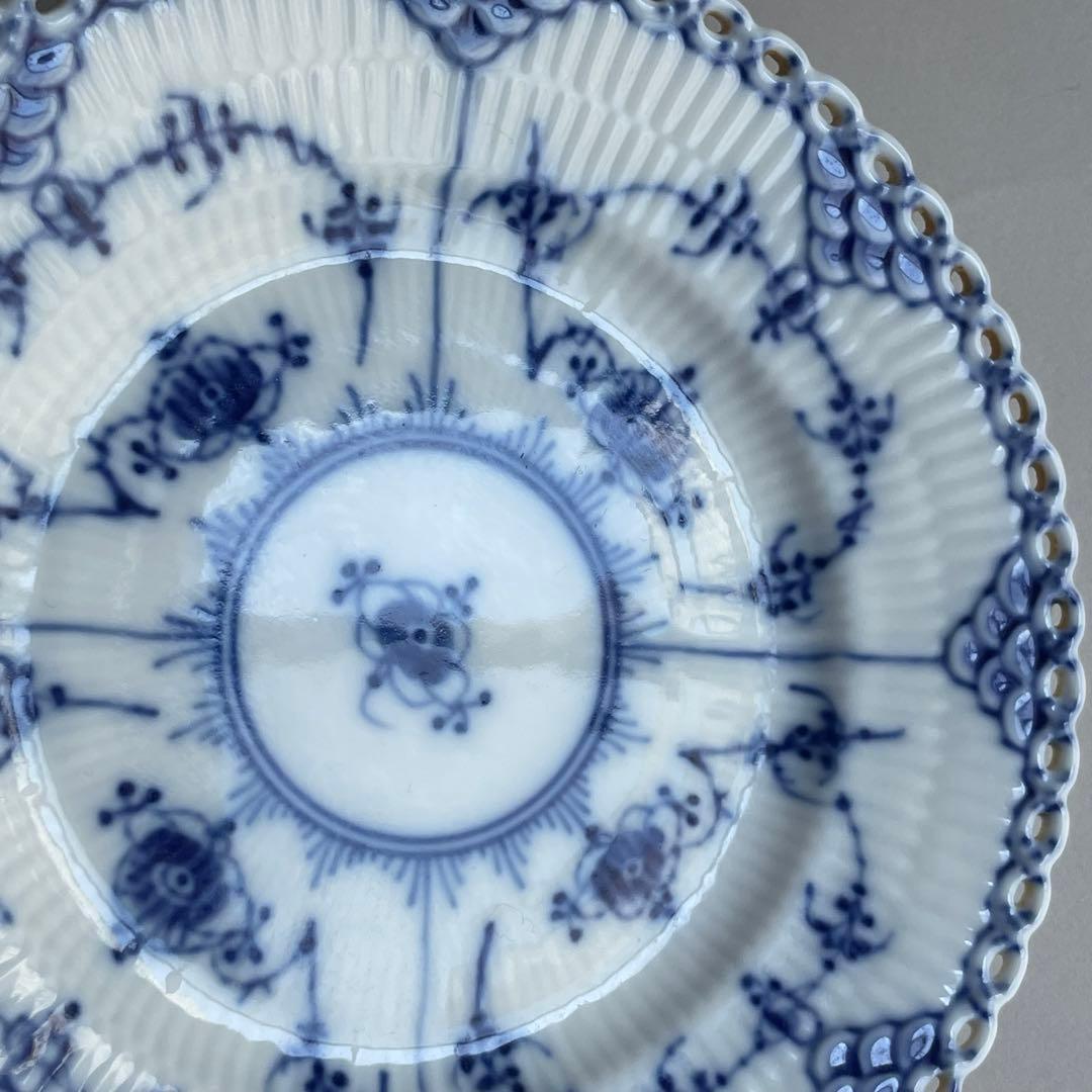 ロイヤルコペンハーゲン ブルーフルーテッド フルレース プレート 15cm 3枚