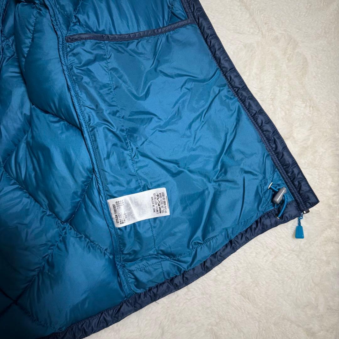 極美品モンベル800FP ライトアルパインダウン ベスト Women'sXL青