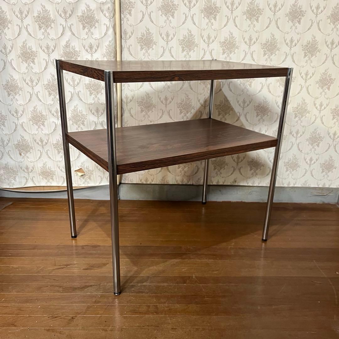 【アンティーク】アイアン 電話台 2段ラック キャビネット 飾り棚 古家具