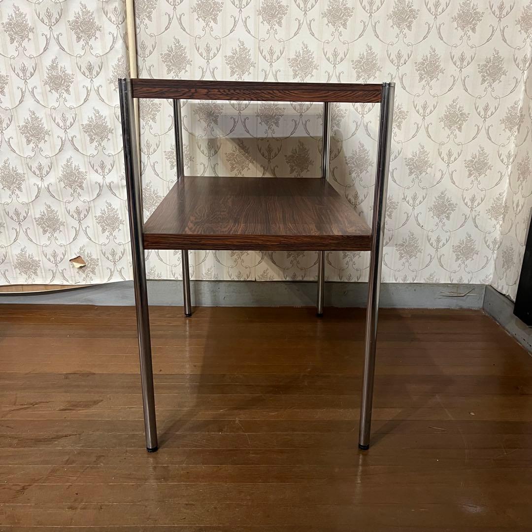 【アンティーク】アイアン 電話台 2段ラック キャビネット 飾り棚 古家具